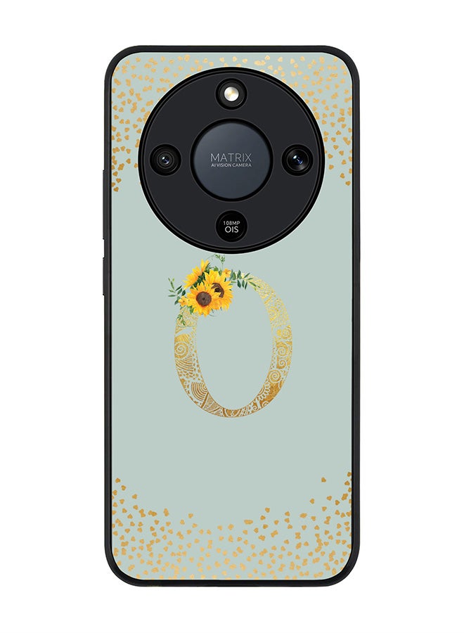 For Honor X9d / Magic8 Lite / X70 Case,Slim fit Camera Protection, Shockproof Thin Phone cover  - Custom Floral Monogram - O  (Light Grey )